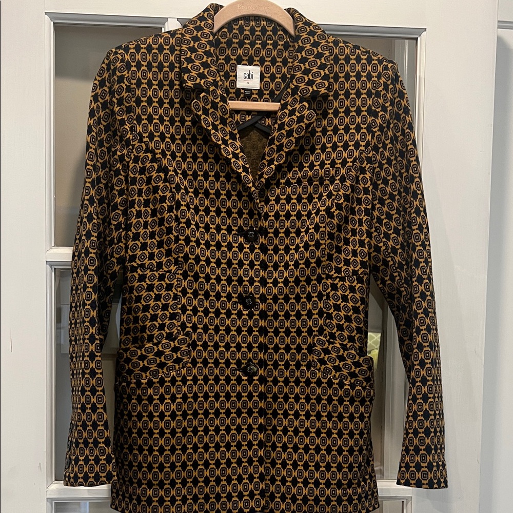 CAbi Women's Black and Gold Geometric Blazer